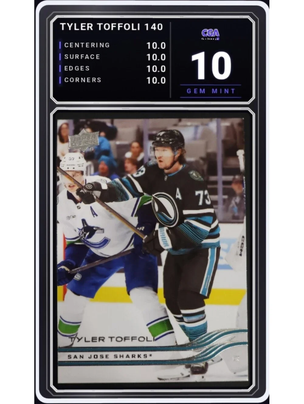 2025-26 Upper Deck #140 Tyler Toffoli San Jose Sharks - CGA 10.0 Digital Grade